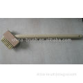metal scraper deck brush head/steel wire long wooden handle